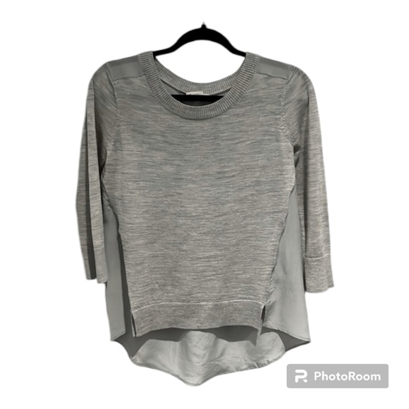 Club Monaco Light Grey Silk and Wool Top - Picture 1 of 7